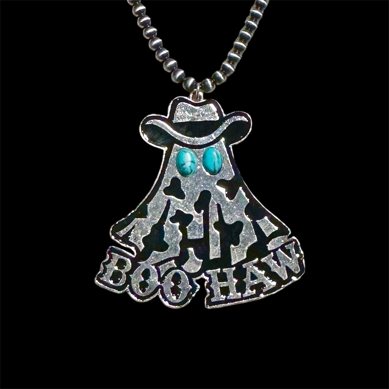 Silver Turquoise Boo Haw Necklace