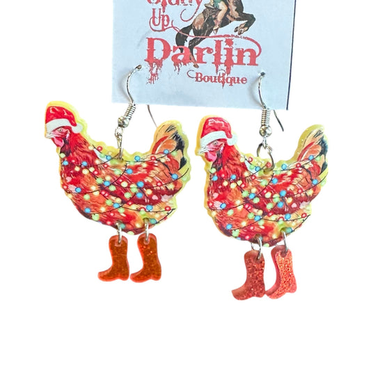 Chick in Red Boots Earrings