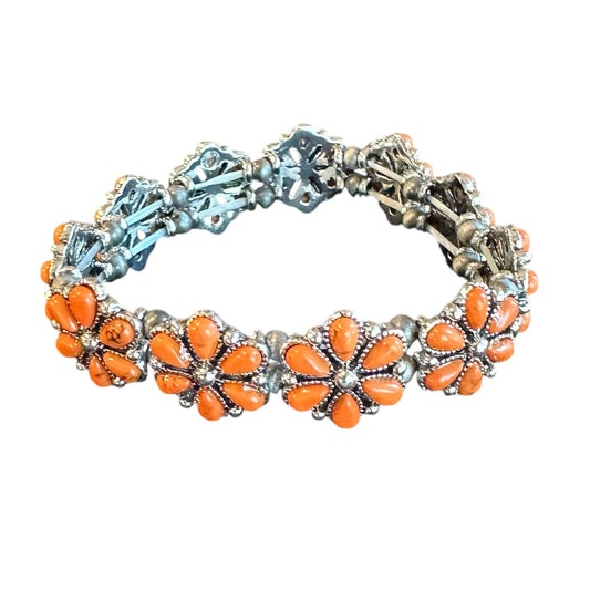 Mini Burnt Orange Flower Bracelet