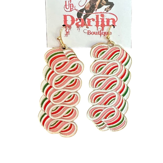 Christmas Ribbon Candy Earrings