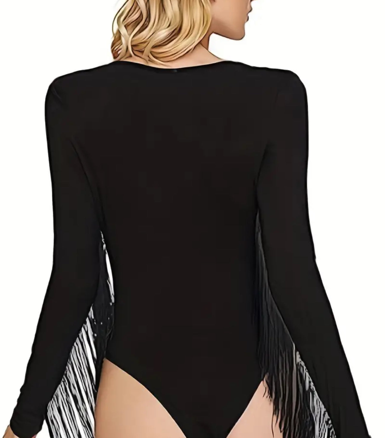 Long Sleeve Fringe Bodysuit