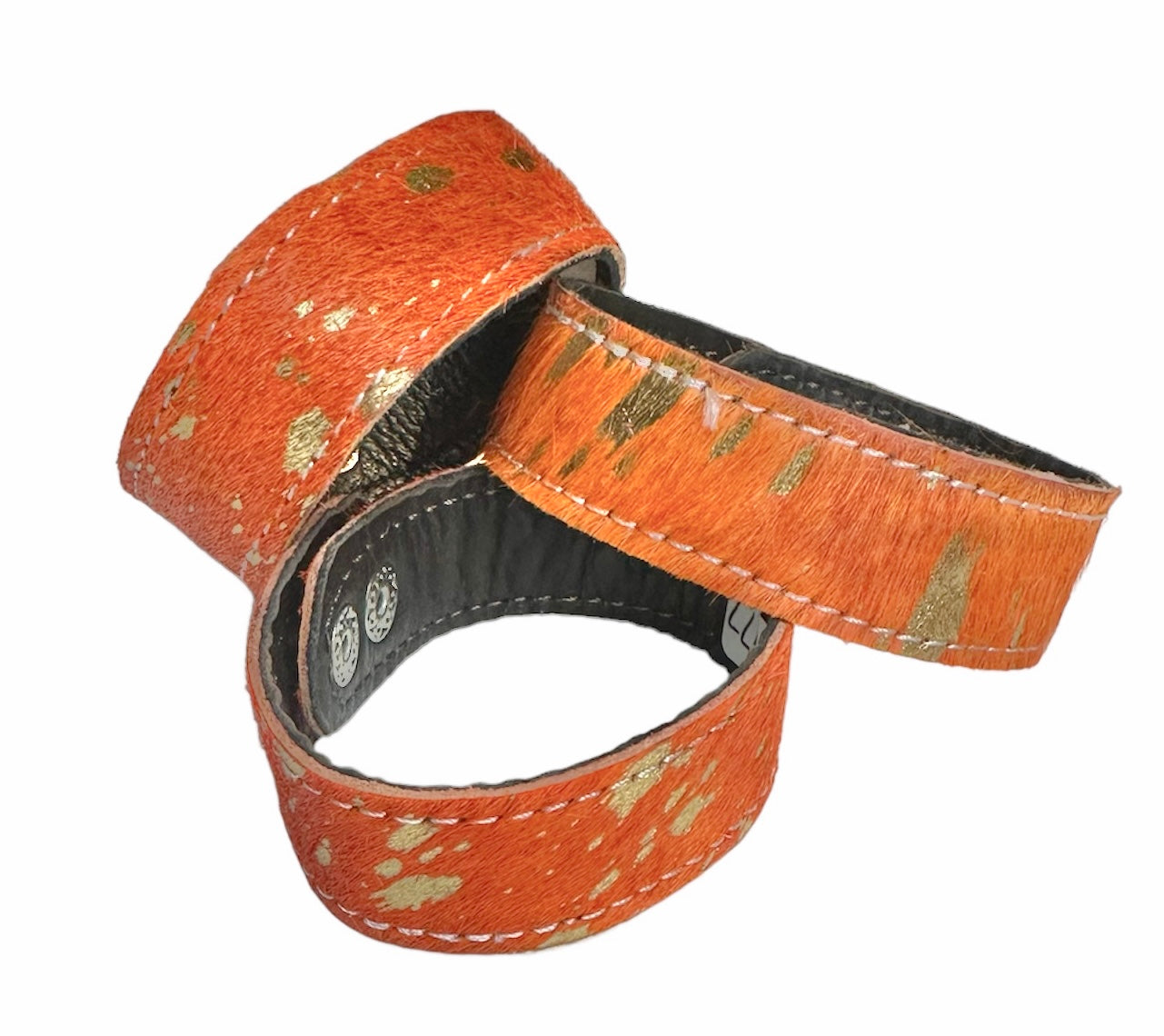 Cowhide Snap Bracelets - Several Colors Available