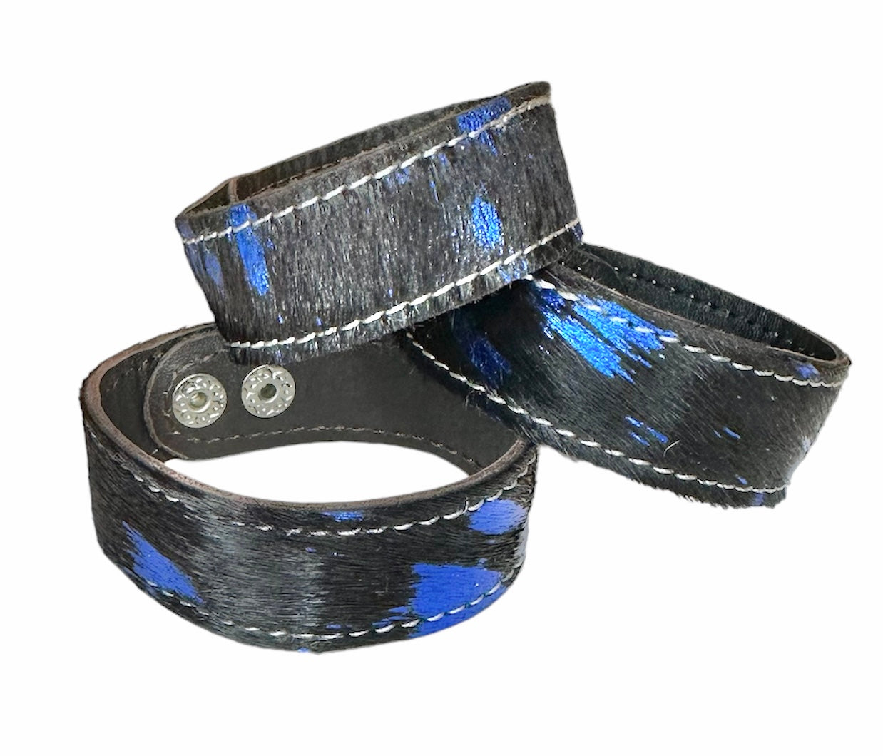 Cowhide Snap Bracelets - Several Colors Available