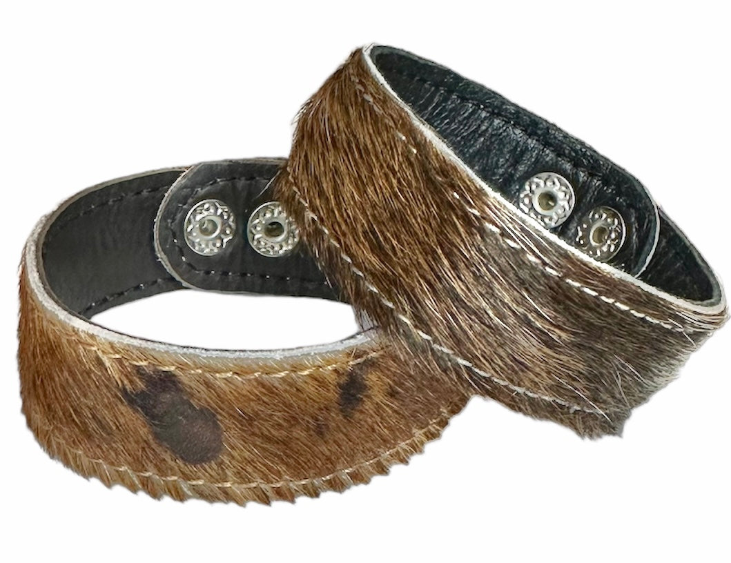 Cowhide Snap Bracelets - Several Colors Available