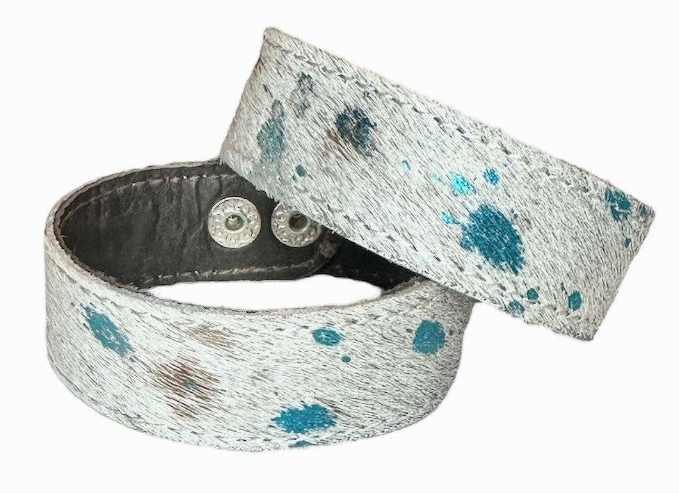 Cowhide Snap Bracelets - Several Colors Available