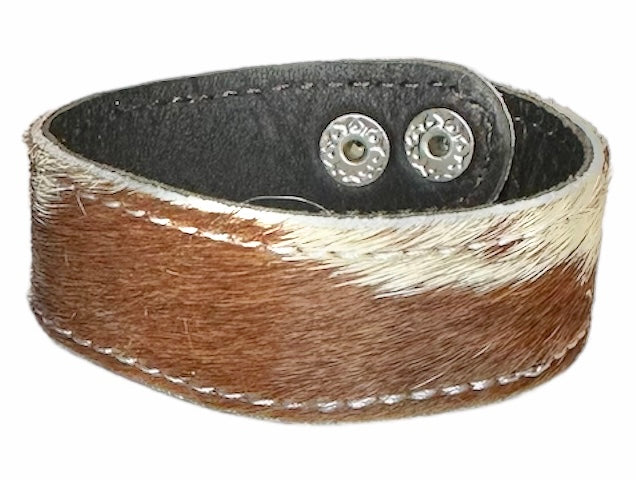 Cowhide Snap Bracelets - Several Colors Available