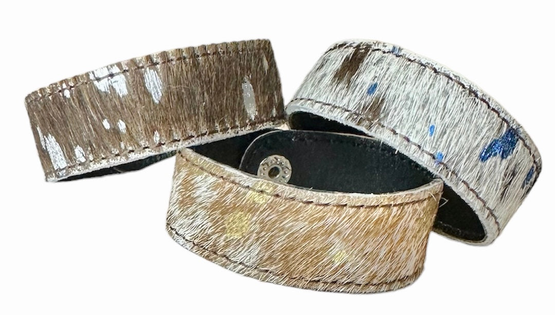 Cowhide Snap Bracelets Small - Different Colors Available