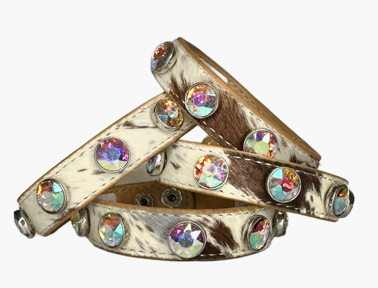 Iridescent Cowhide Snap Bracelet