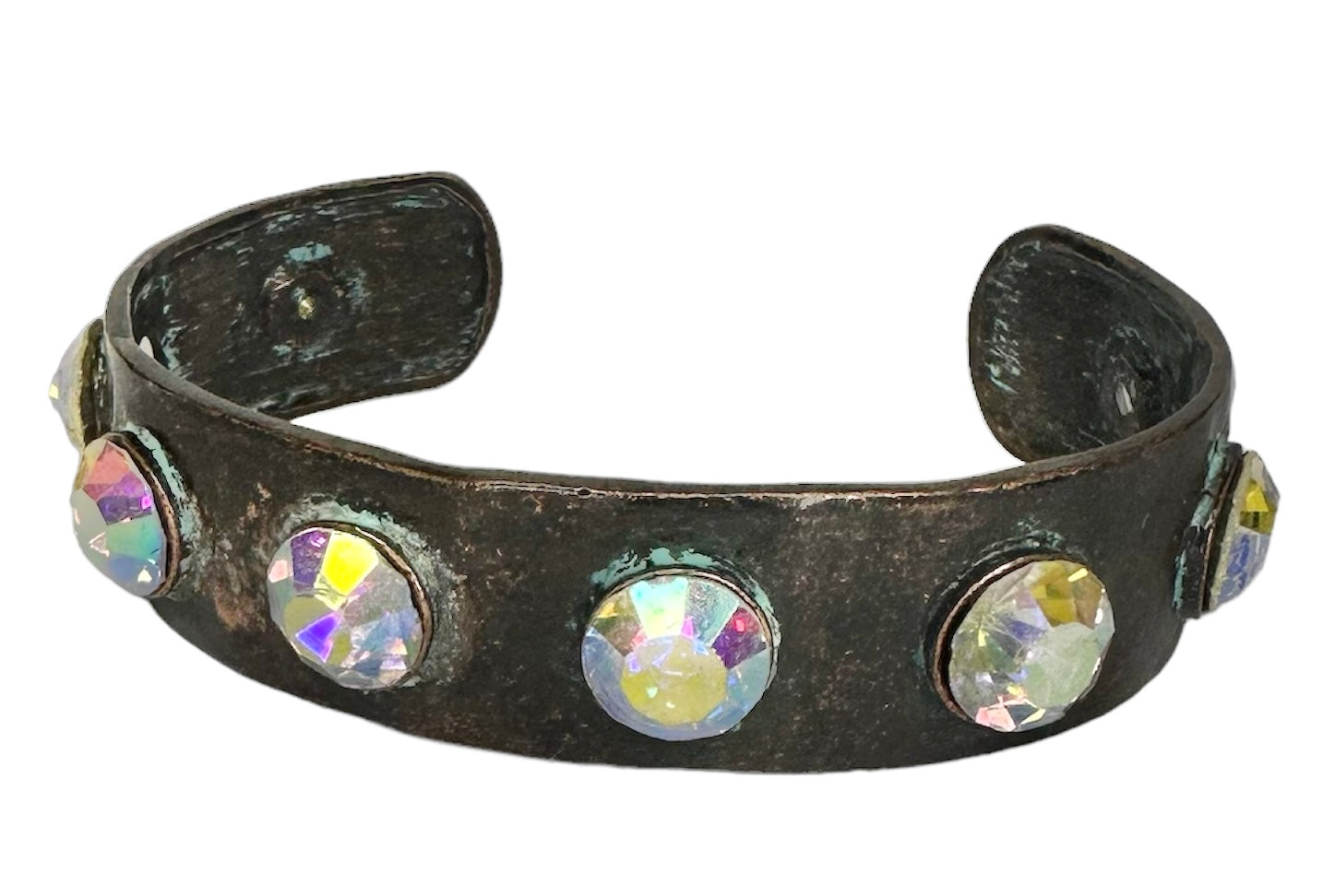 Iridescent Black or Brass Metal Cuff Bracelets