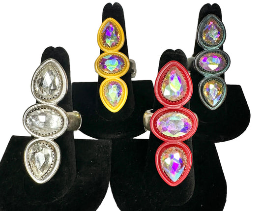 Three Stone Rings - Several Colors Available