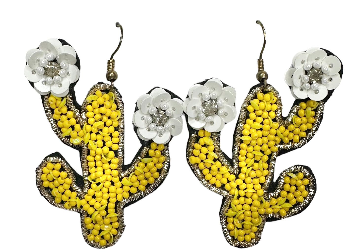 Yellow Cactus Flower Earrings