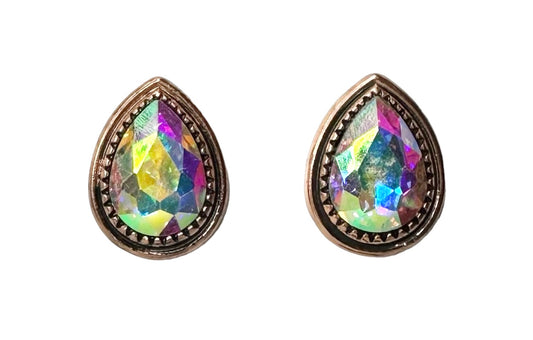 Tear Drop Iridescent Earrings