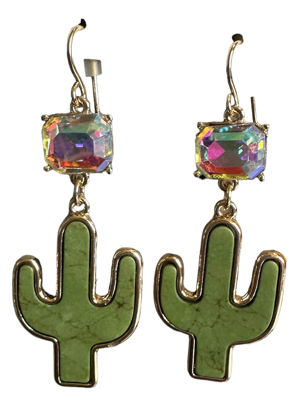 Iridescent Drop Cactus Earrings