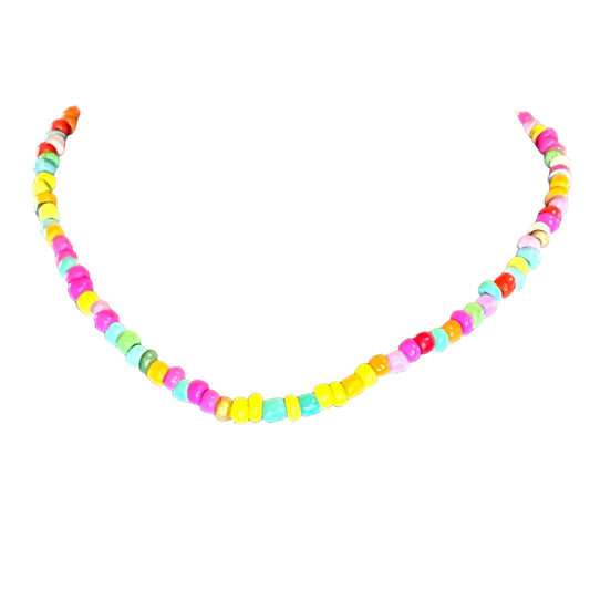 Multi Color Beaded Choker Necklace