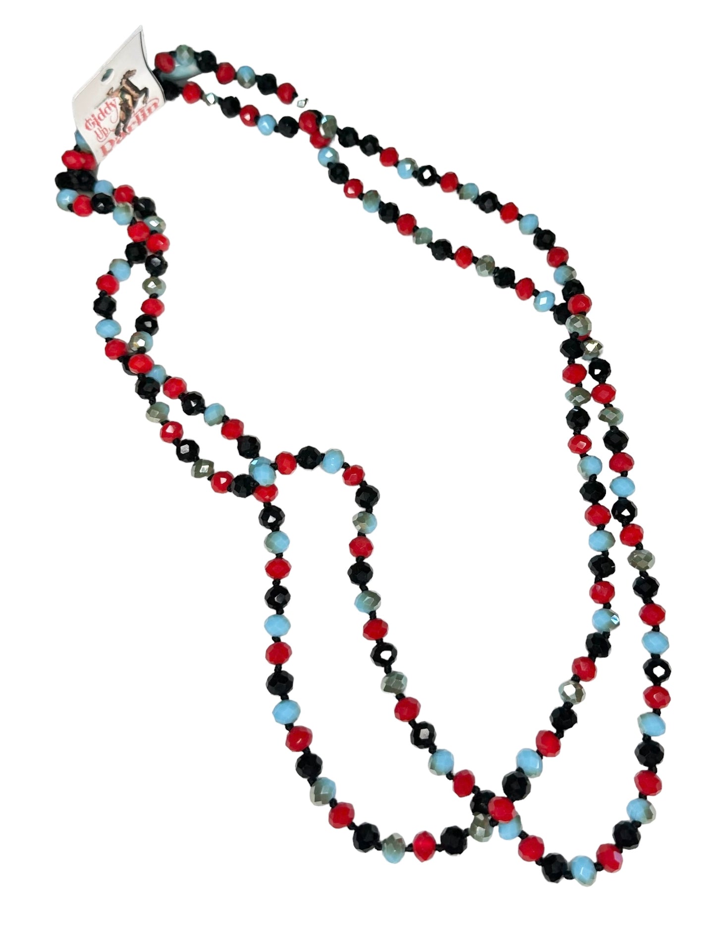 Black, Red, and Turquoise Crystal Beads