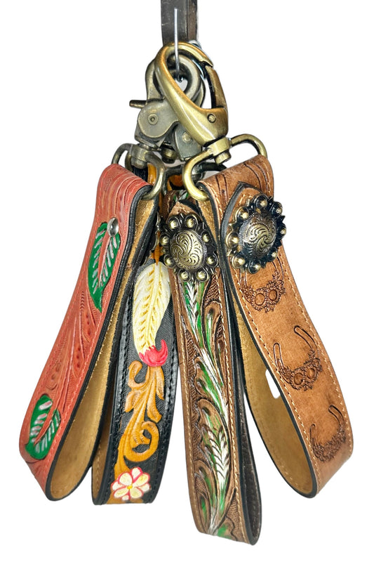 Tooled Leather Key Chains