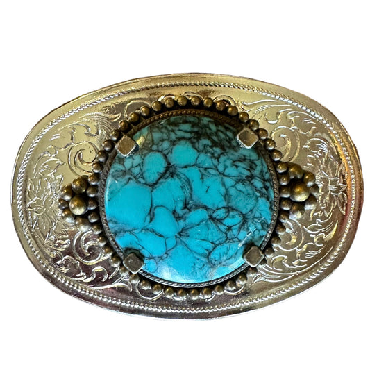 Vintage Turquoise Belt Buckle