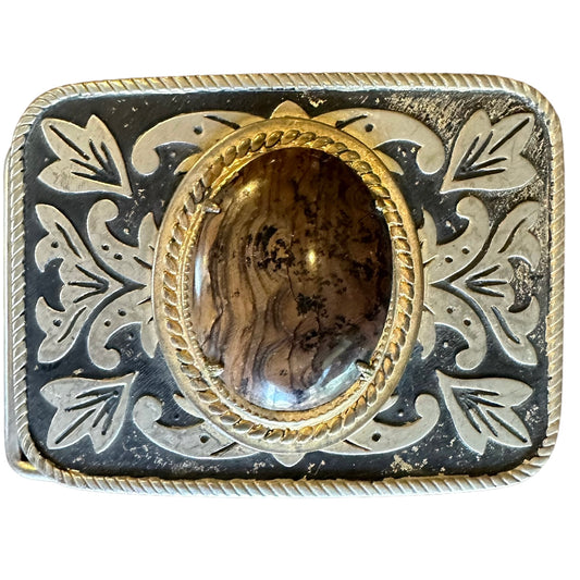 Vintage Brown Stone Buckle