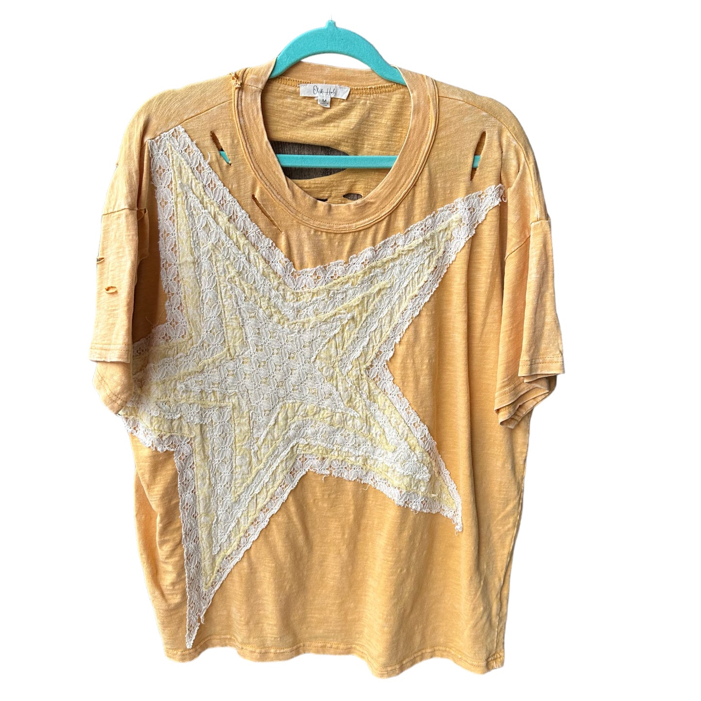 Relaxed Oversize Yellow Star Shirt