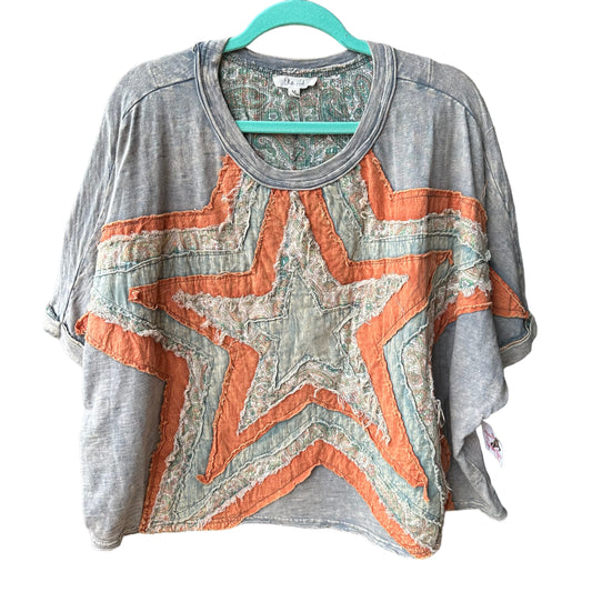 Relaxed Oversize Blue Star Shirt