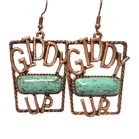 Giddy Up Turquoise and Silver Earrings