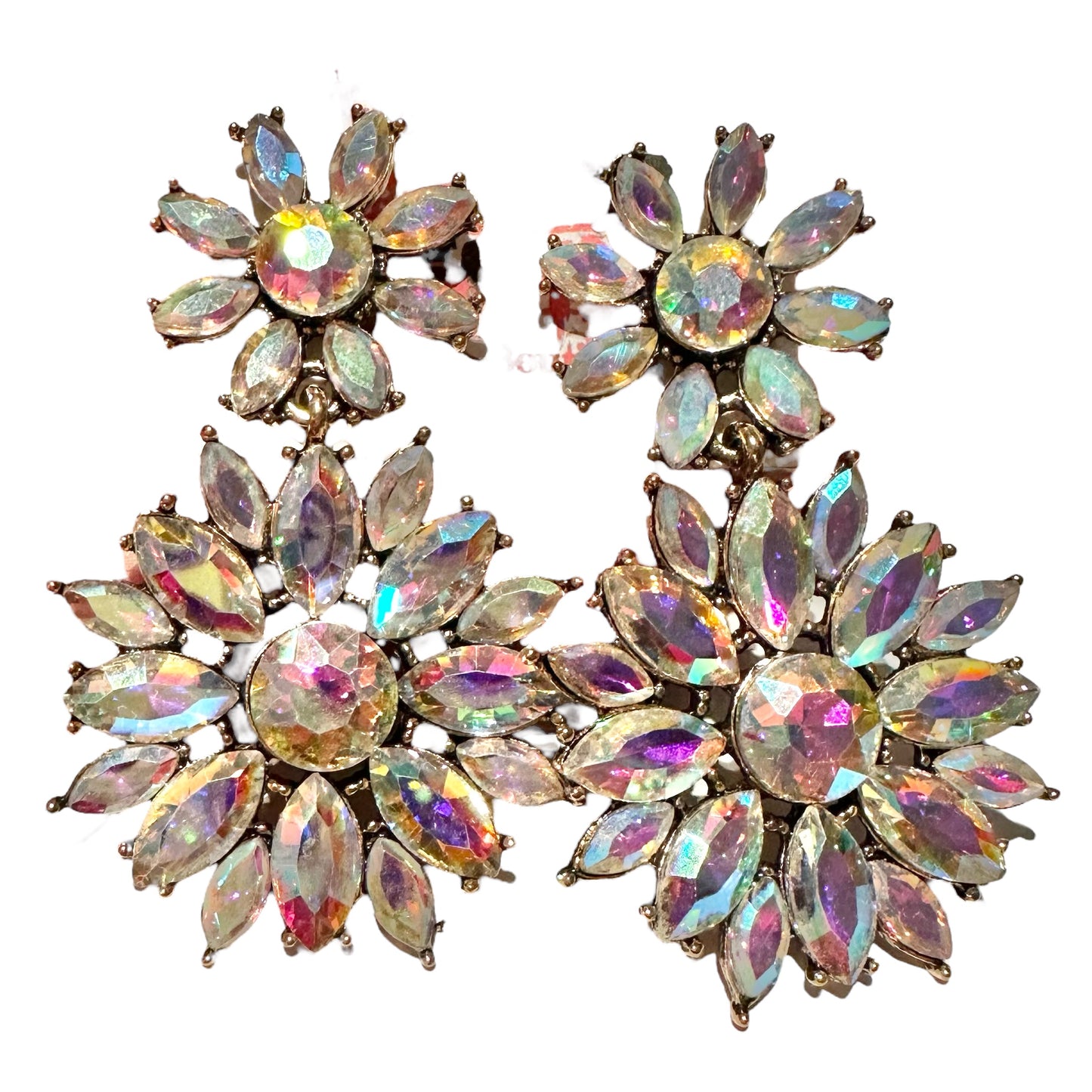 Iridescent Stud Flower Earrings