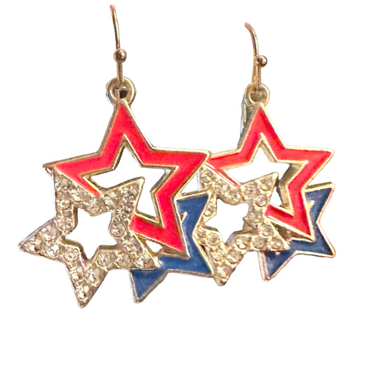 Triple Star Hook Earrings