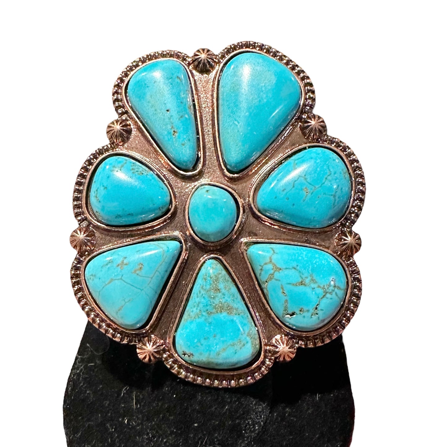 Extra Large Turquoise Blossom Ring