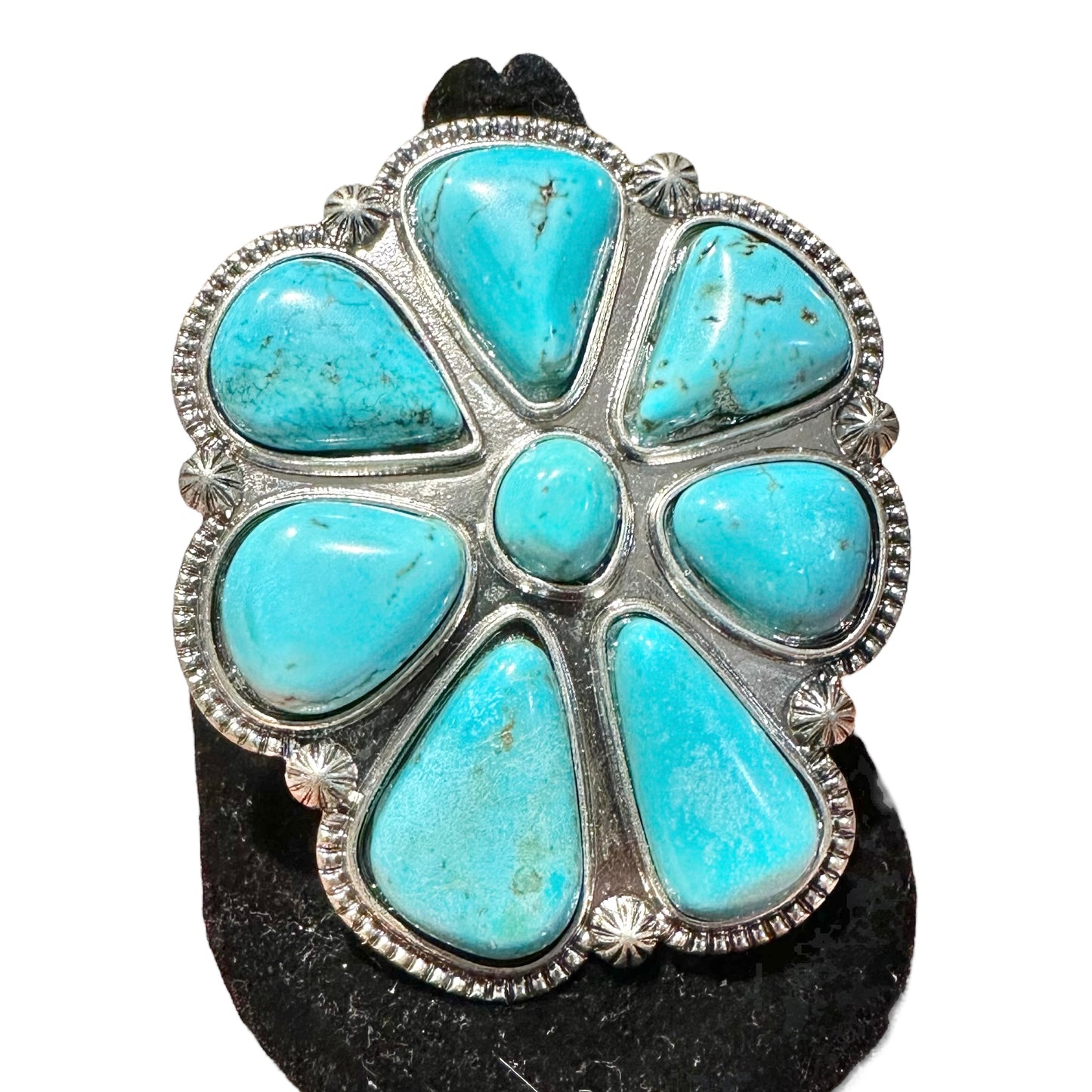 Extra Large Turquoise Blossom Ring