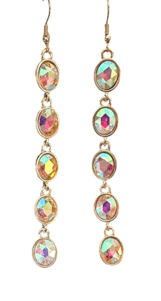 Rain Drops Iridescent Gold Earrings