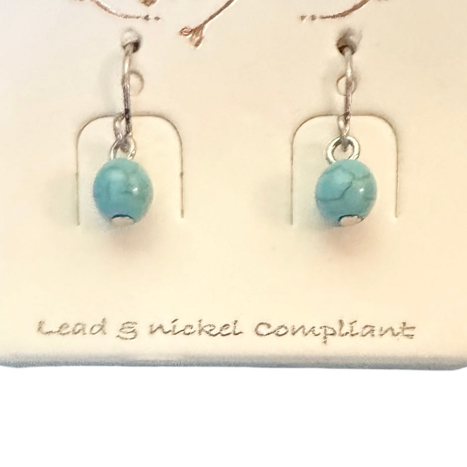 Turquoise Ball Drop Earrings