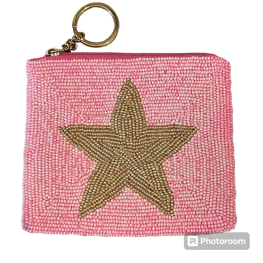 Gold Star Pink Coin Purse