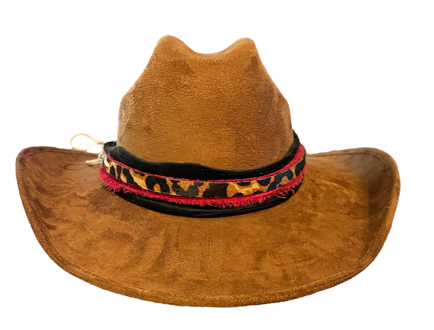 Black Leopard Band Brown Cowboy Hat