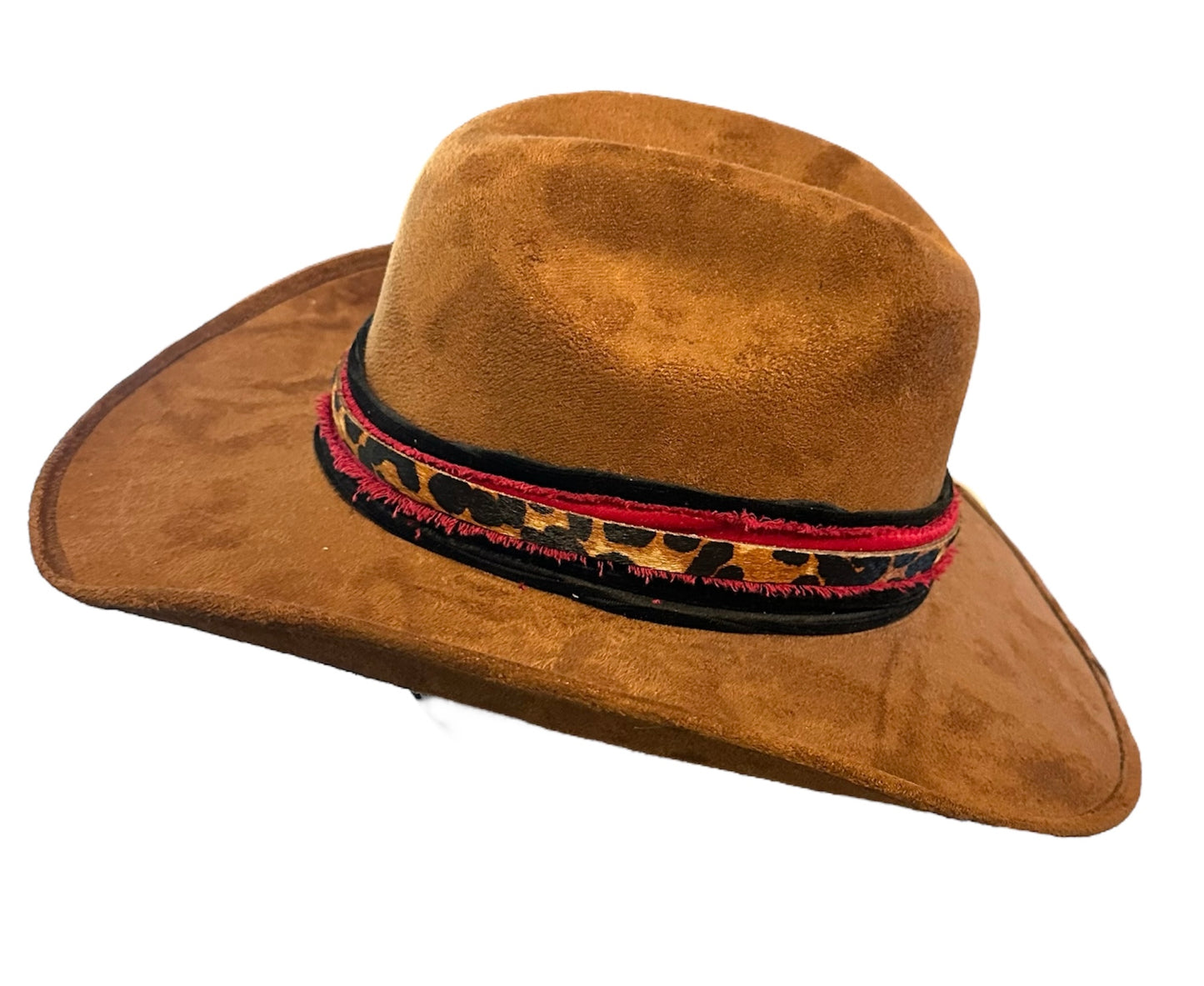 Black Leopard Band Brown Cowboy Hat