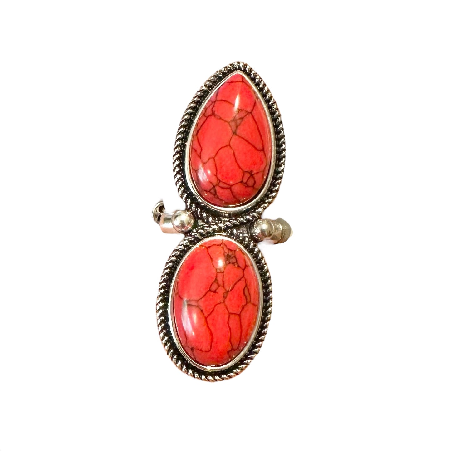 Two Stone Tear Ring - Several Colors Available