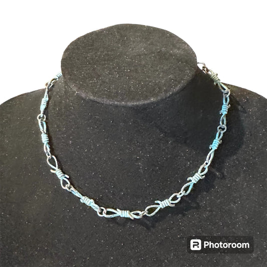 Green Barbwire Necklace