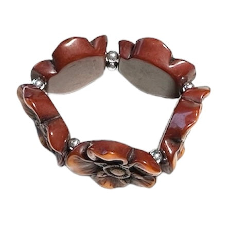 Brown Flower Elastic Bracelet