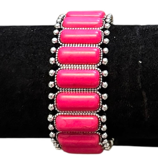 Hot Pink Bars Elastic Bracelet