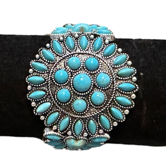 Turquoise 3 Bead Strand Bracelet