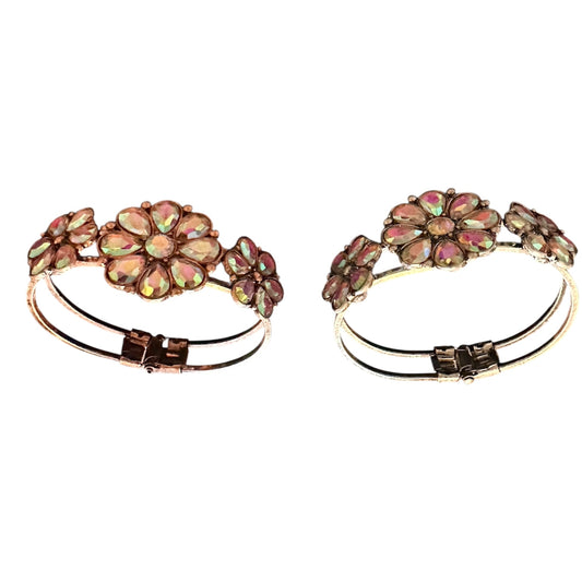Iridescent Flower Clasp Cuff Bracelet