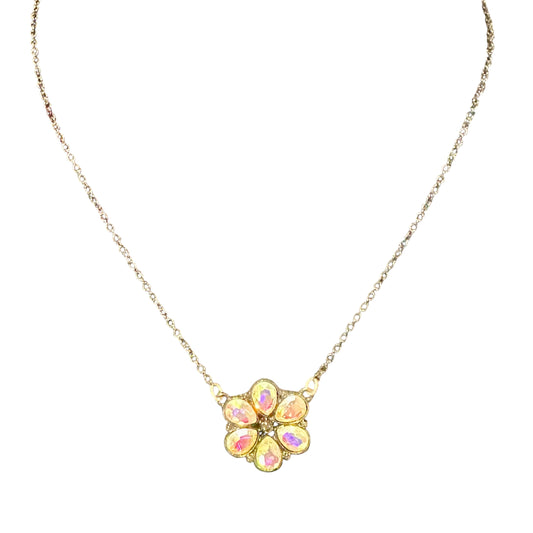 Black Iridescent Blossom Necklace
