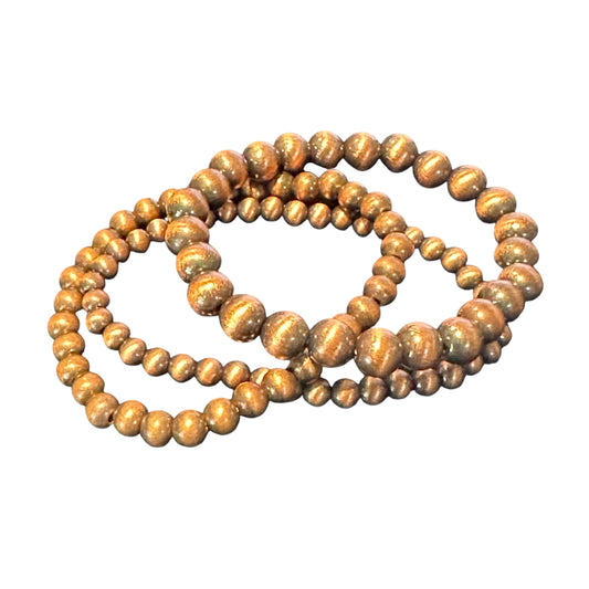 Bronze Navajo Bead Bracelets - Set of 3