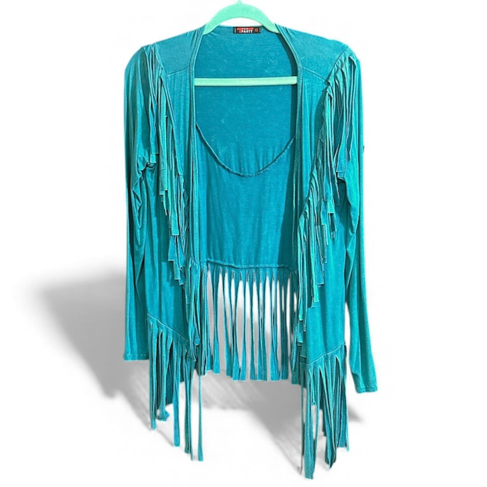 Turquoise Fringe Jacket