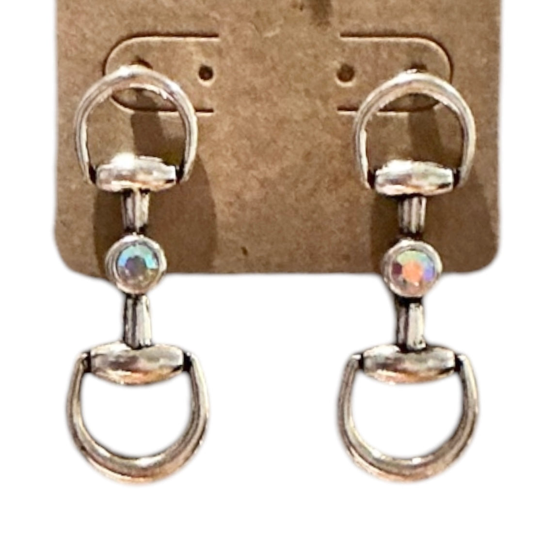 Silver Small Bit Stud Earrings