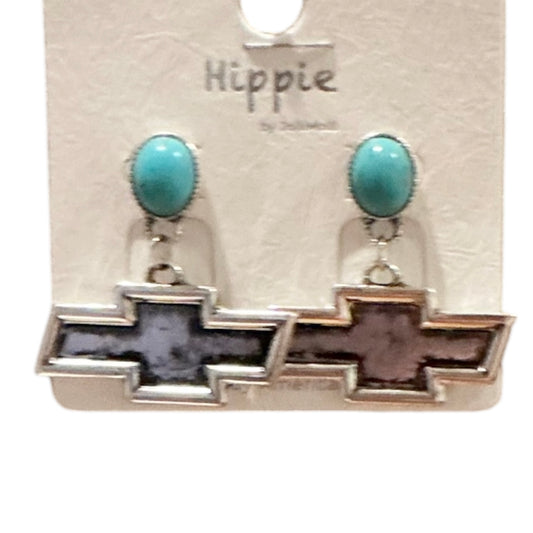 Chevy Silver Turquoise Stud Earrings