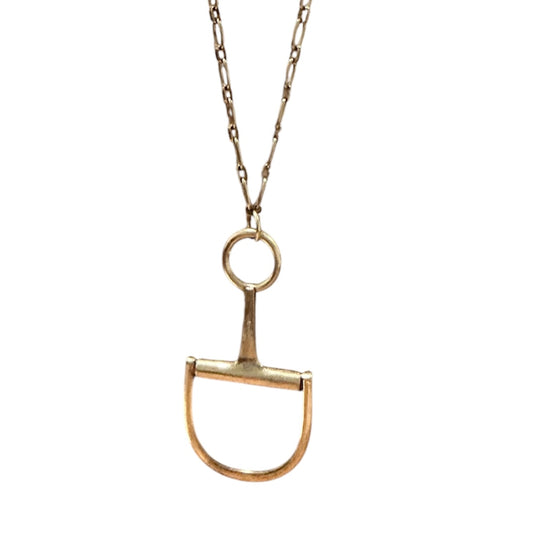 Gold Flat Bit Large Necklace