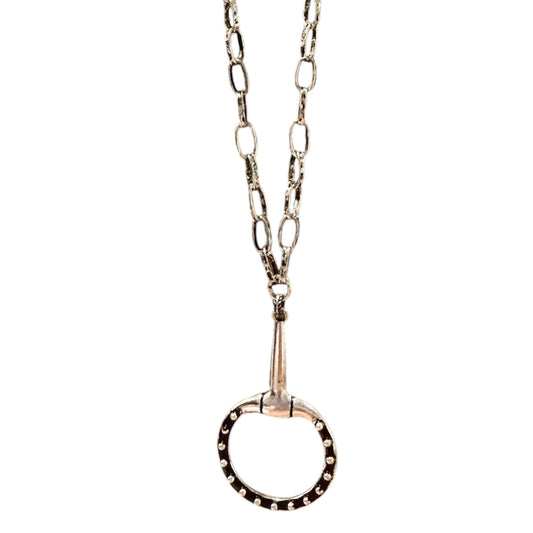 Silver and Black Bit Medium Necklace