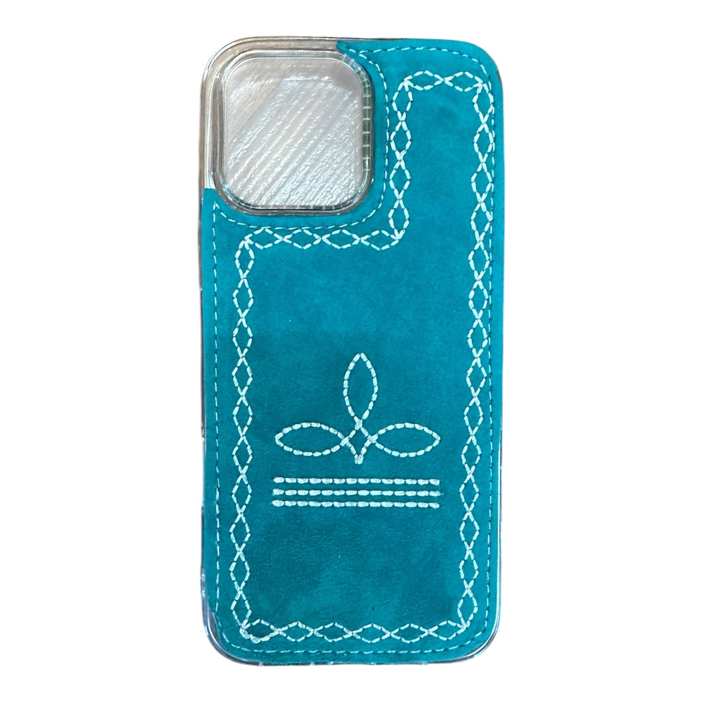 Boot Stitch Suede Leather iPhone 16 Case